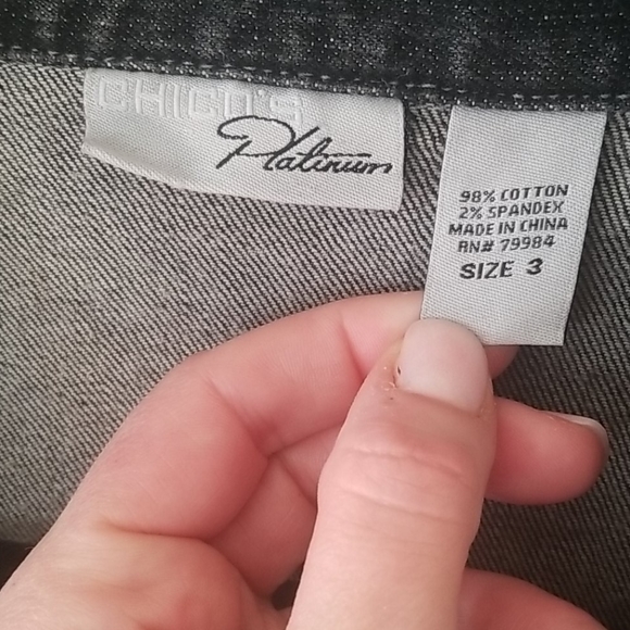 Chico's Platinum Black Denim Jacket - Picture 4 of 10